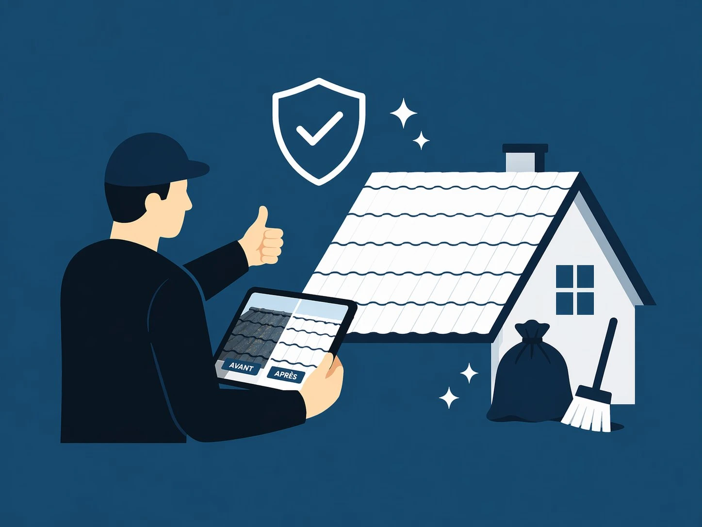 Résultat toiture propre avant après